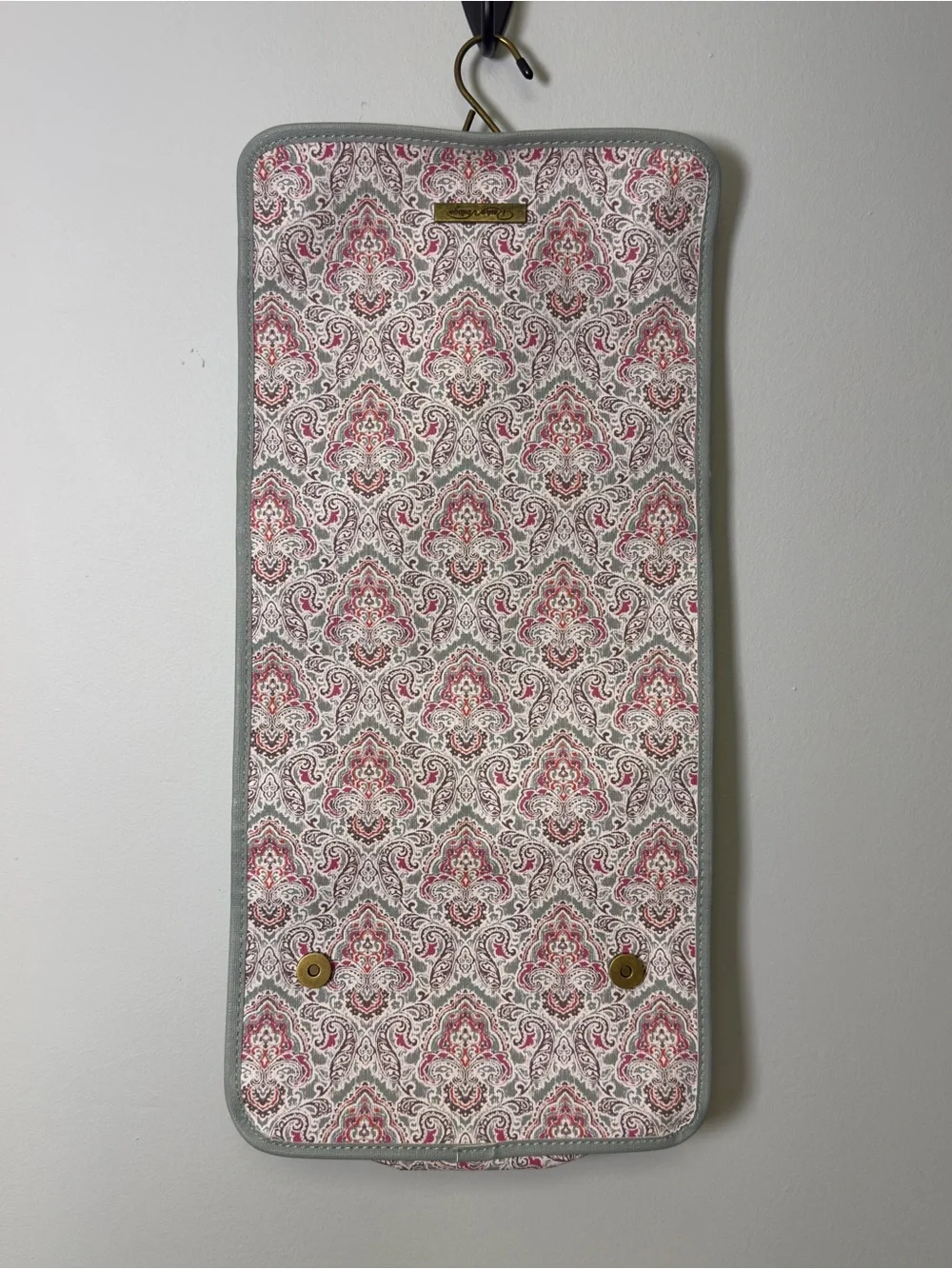 Hanging Cosmetic Toiletry Bag in Pink Paisley